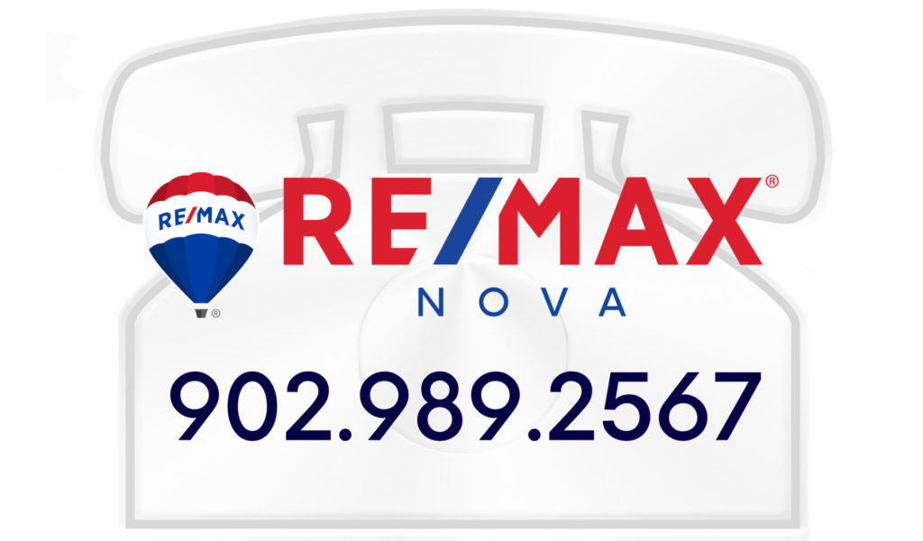 website button in shape of a phone with Logo for REMAX NOVA with the cell number 9 0 2 9 8 9 2 5 6 7