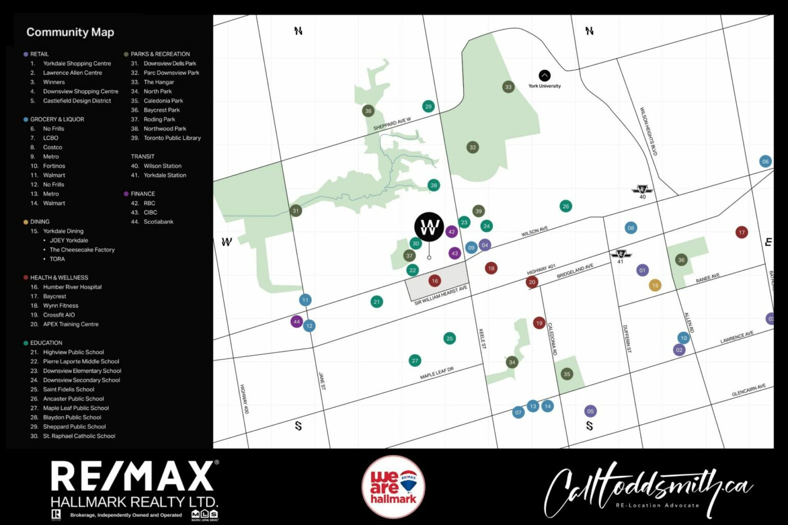 Map view of where Wilson West Condos are located in reference to Keel St being to the East of Wilson Condos and north of the 401